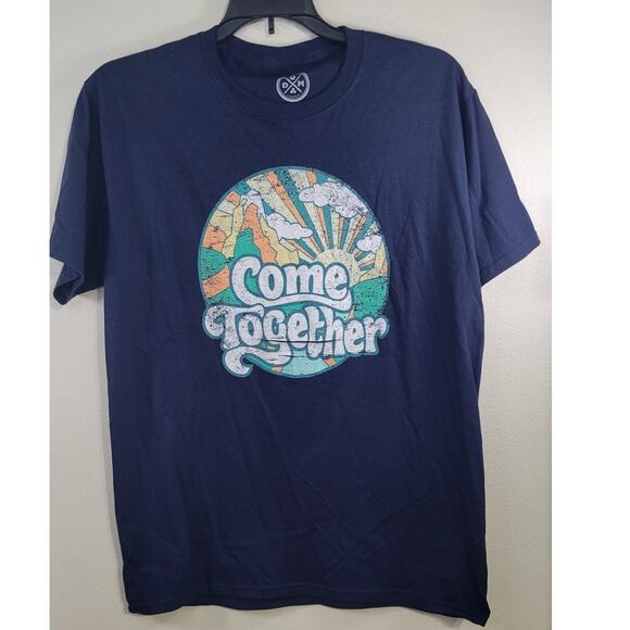 DOM T-Shirt Mens Small Come Together Retro Graphic Hippie Boho Coastal NWOT - Picture 1 of 4